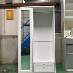 A001🤩ANRI ミラー付き ハンガーラック‼️ホワイト 収納...