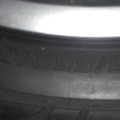 コンパクトカー　MRS ロードスター等に　スタッドレスタイヤ付　8部山　195/55R16　pcd100 4穴　スポーツテクニック　ホイールセット 中古の画像