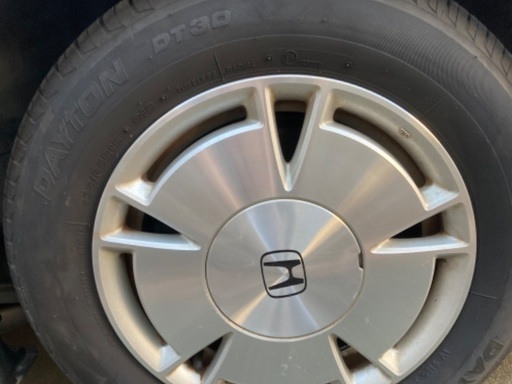ホンダ純正アルミホイルとタイヤ4本セットモディ一ロー5穴ステップワゴンシビック、ストリームに合います2022年式タイヤ山8部山有り