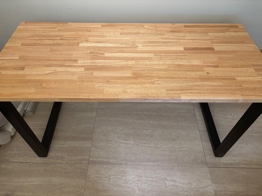 【11/29 粗大ごみに出すため出品取り消しとなります】THE TABLE ラバーウッドナチュラル　かなでもの　オフィスデスク　ワークデスク