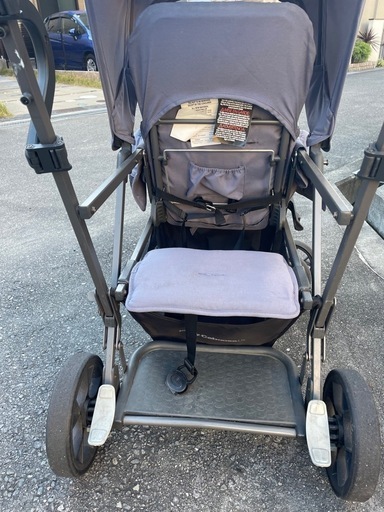 joovy 2人乗りベビーカー　ブルー　レインカバー付き