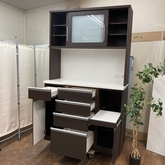 S219 ⭐  NITORI KRISNA シリーズ キッチンボード 食器棚、幅120cm USEDの画像