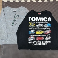 男の子100サイズ長袖Tシャツ☆薄手トミカメガネ柄