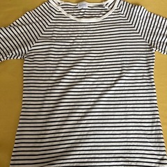 SUIVI 白黒ストライプ 半袖Tシャツ 112-5 CKVV(M)