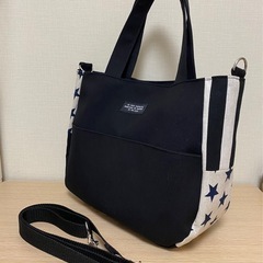 ハンドメイド パッチワークマチの丸いトートバッグ