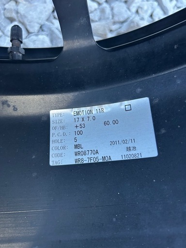 workワークエモーション11R 17インチ