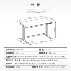 【定価46,750円】flexispot 電動昇降式デスクEG8の画像
