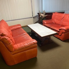 【中古品】本革ソファーセット　
2人掛け×2 セット　応接ソファー　の画像
