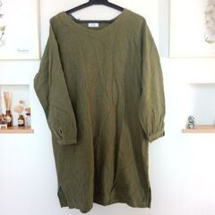 JEUNE MAMAN 七分袖コットンワンピース　LL