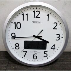 CITIZEN　報時電子音(アラーム)付きオフィス電波掛け時計　...