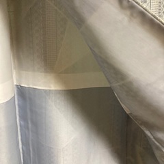 未使用新品　紅型調袷着物　幾何学模様ブルーM寸ですの画像