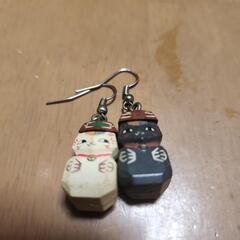母手作りにゃんこ先生のピアス(夏目友人帳)の画像