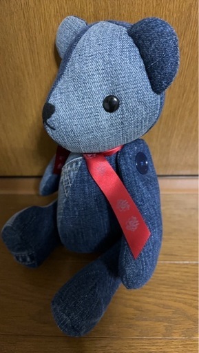 フルカウント　デニム製クマのぬいぐるみ 26×18センチ