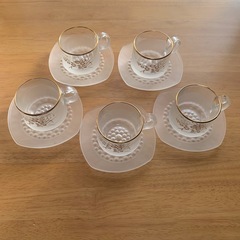 KAMEI GLASS 創作食器 霞 ティーカップ、ソーサーセットの画像
