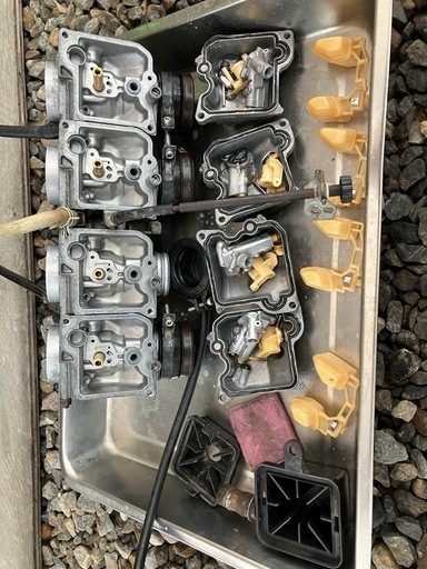 バンディット250 GJ74A 整備 キャブ清掃同調 フォーク清掃シール交換