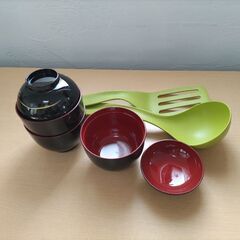 【無料】T-fal　おたま・フライ返し、お吸い物椀✕3