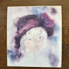 
岩崎ちひろの色紙絵　　額入り の画像