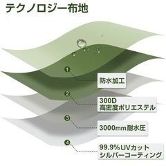 OUTDOOR MASTER タープ アーミーグリーン 3m×3mの画像
