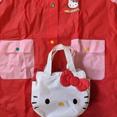 可愛い！■HELLOKITTY★ハローキティーのレインコート・１２０サイズ★ポーチ付 雨合羽 身長１１５～１２５ｃｍ◎カッパ◎の画像