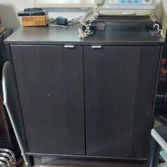 【無料でお譲りします】IKEA木製扉付き三段棚