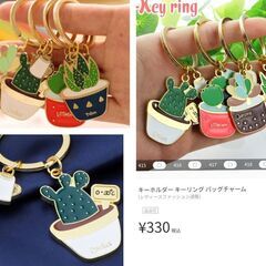 多肉植物ウチワサボテン/キーホルダー（新品）の画像