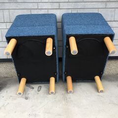 122【美品】ペア LOWYA １人用ソファ チェア ブルー ロウヤ　高さ 71㎝ 横幅 48㎝ 奥行 65㎝の画像