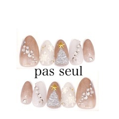【クリスマス】 ネイルチップ ブラウン マグネット ツリー シン...