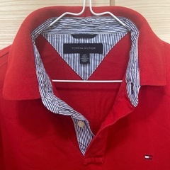 TOMMY HILFIGER 赤 ポロシャツ Lの画像