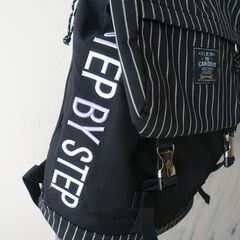 未使用【SWANKY MARKET】リュックサック 黒 ピンストライプ 女の子用 スワンキーマーケット の画像