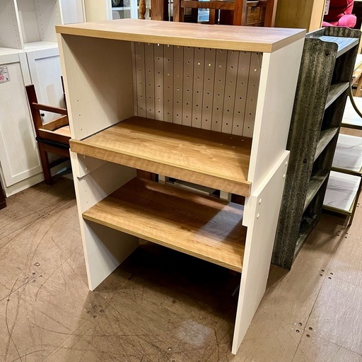 【武蔵小山店】 レンジボード レンジラック 高さ調整可能 キッチンラック キッチン収納 レンジボード タカシン家具工業 ナチュラル 木製 棚 スライド式  運搬無料エリア有 / 品川区 リサイクルショップ ランバールーム 武蔵小山店  ◀︎ 武蔵小山パルム 戸越銀座 隣