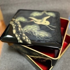 　新品未使用●8寸二段重箱　松鶴柄　