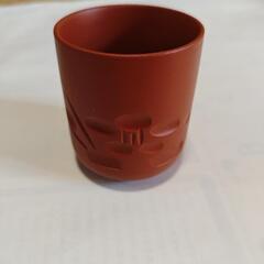 【未使用】常滑焼 急須 湯呑み10個セット【朱泥梅彫十客茶器】の画像