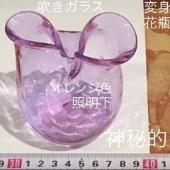 【美品】変身する 神秘的な 吹きガラス 花瓶 筆立て ペン立て 作家
