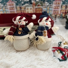 【終了 】クリスマスオブジェ　そり&サンタ&トナカイ&テディベアー&スノーマンの画像