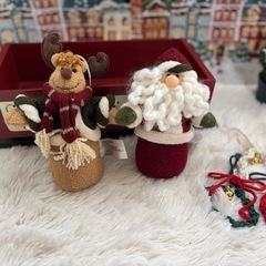 【終了 】クリスマスオブジェ　そり&サンタ&トナカイ&テディベアー&スノーマンの画像