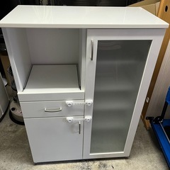 レンジボード　白　ホワイト　キッチン収納　食器棚　サイドボード　...