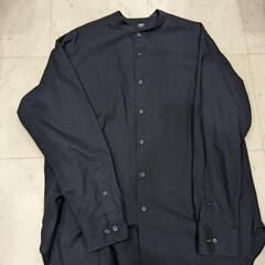 UNIQLO　ネイビー　スタンドカラーシャツ