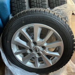 日産 デイズ ルークス 純正アルミホイール 14×4.5J ＋46  ダンロップ スタッドレスタイヤ 155/65R14 ４本セットの画像