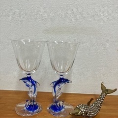クリスタル・ダルクのイルカワイングラス&小物入れ