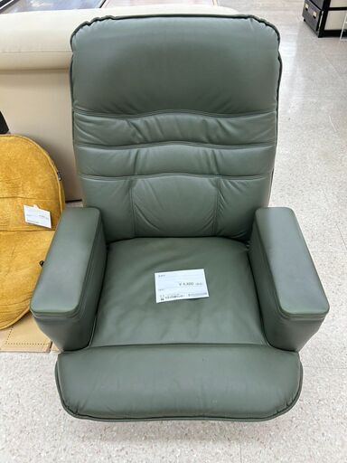 ★ジモティ割あり★  座椅子 グリーン H78×D67×W71 クリーニング済み TJ9657