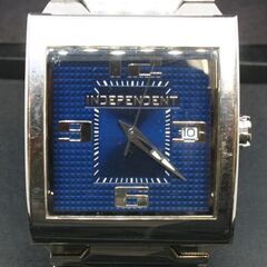 動作品 CITIZEN INDEPENDENT クオーツ式腕時計 1513-003367-01 スクエア 3針 デイト 24年10月電池交換 化粧箱・アジャスター付 札幌市 清田区 平岡の画像