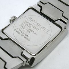 動作品 CITIZEN INDEPENDENT クオーツ式腕時計 1513-003367-01 スクエア 3針 デイト 24年10月電池交換 化粧箱・アジャスター付 札幌市 清田区 平岡の画像