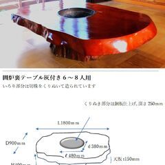 屋久杉？囲炉裏センターテーブル（灰付）