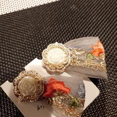 手づくり刺繍ピアスの画像