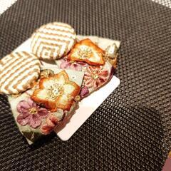 手づくり刺繍イヤリング