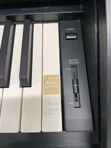 中古美品、木製鍵盤のKAWAI 88鍵盤電子ピアノ　CA63B ブラック　椅子付き