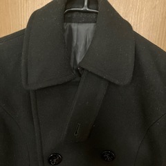 GLOBAL WORK 黒 ダブルブレスト チェスターコート Mの画像