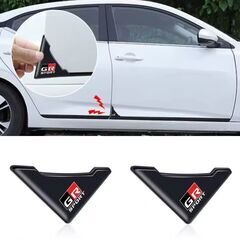 2点セット GR SPORT トヨタ TOYOTA GAZOO Racing ドアコーナープロテクター コーナーガード シリコン ステッカー ブラック 黒 TRDの画像