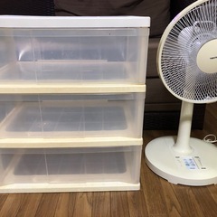 扇風機　クリアケース　2点セット