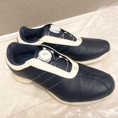 【着用数回】adidas ゴルフシューズ BOAシステム ネイビ...